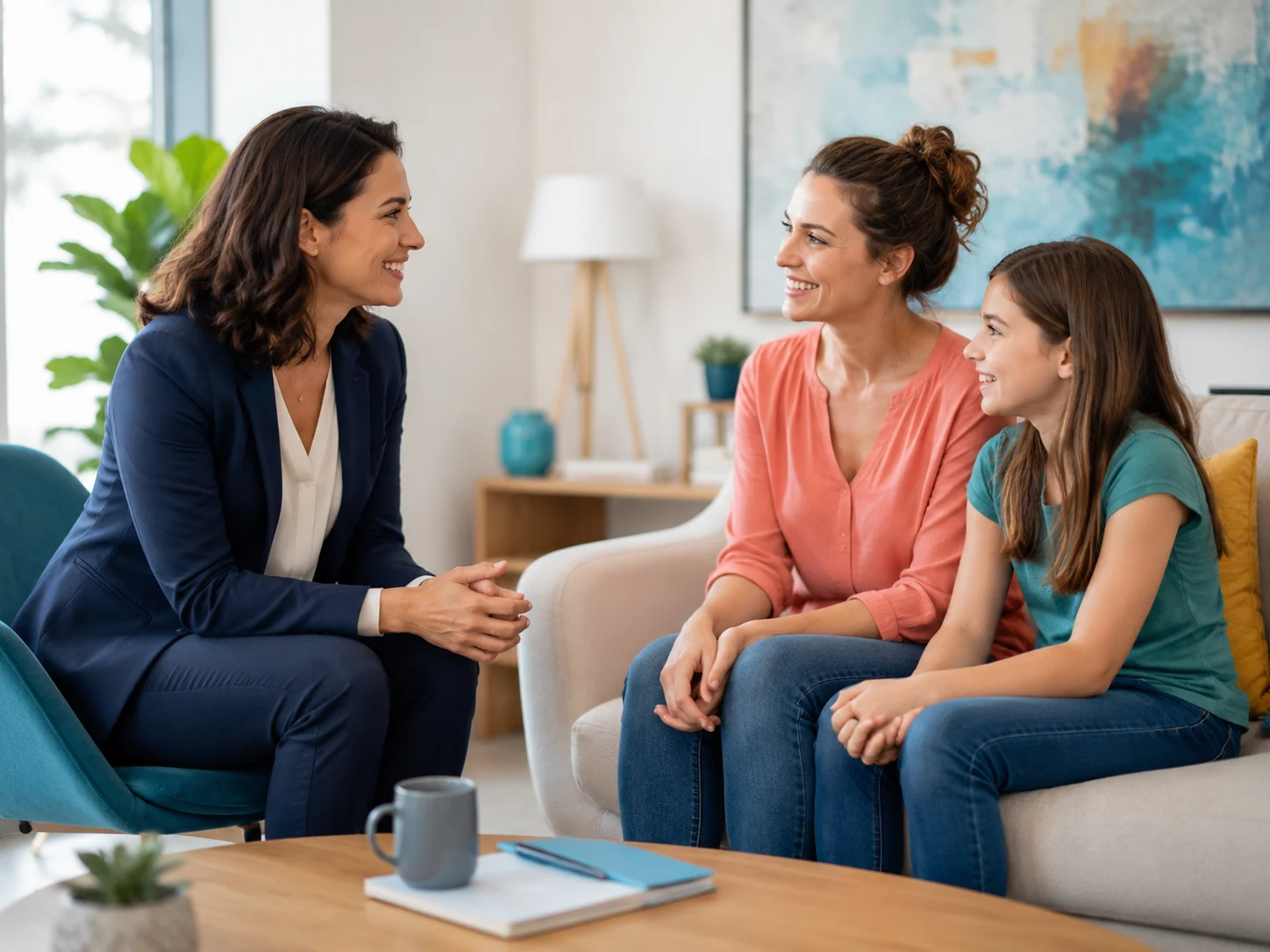 Accompagnement autour de la confiance en soi et de l'équilibre relationnel entre une mère, une enfant et une professionnelle