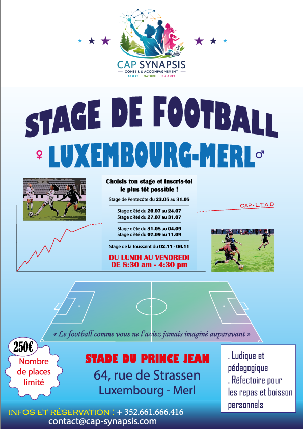 Affiche stage football CAP SYNAPSIS 2026