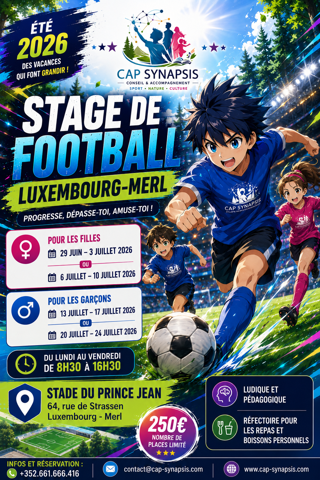 Affiche stage football 2026 CAP SYNAPSIS